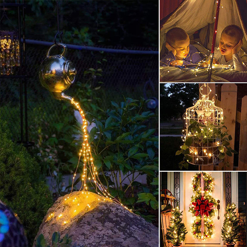 Luci natalizie a stringa solare Luci natalizie da 200 m Ghirlanda esterna impermeabile Lampada a energia solare Natale per la decorazione del giardino.