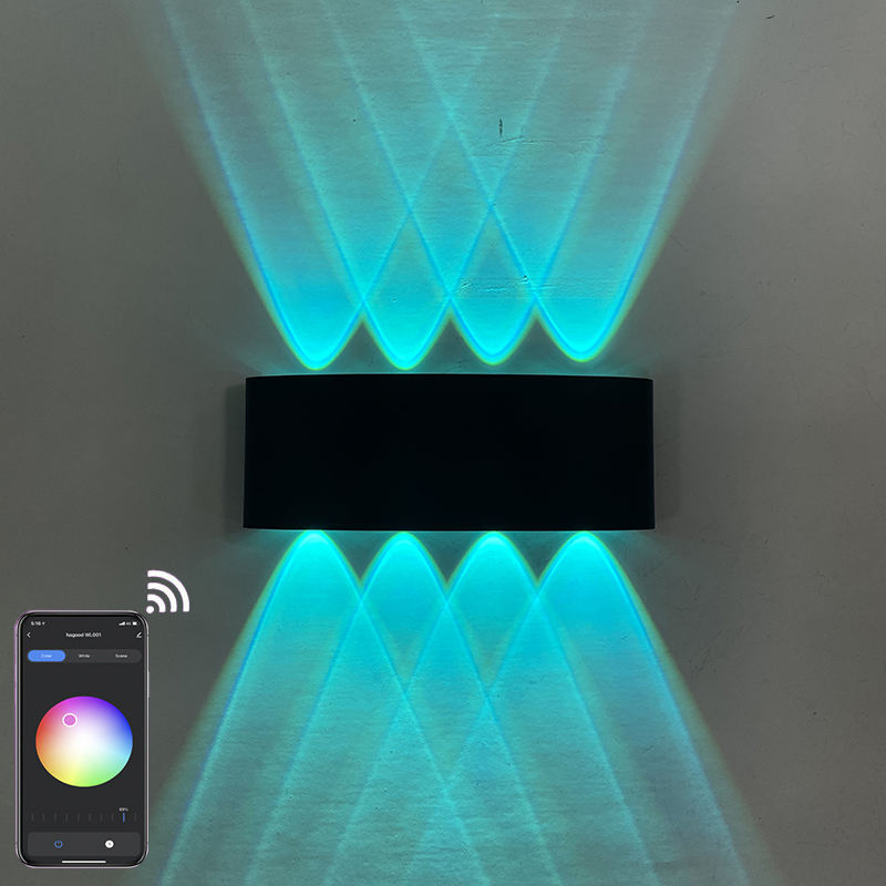 La più recente lampada da parete Tuya 9W / 12W Light App Control Illuminazione esterna intelligente Lampade da parete a parete in acrilico con luce a LED Sconce