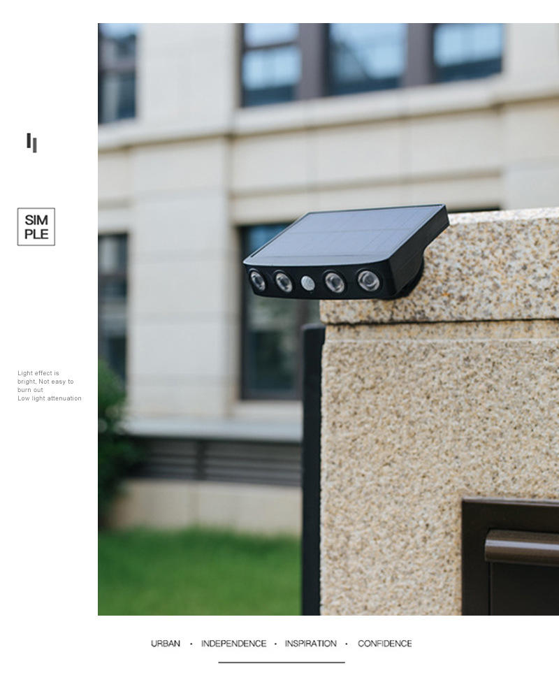 Nuovo arrivo esterno IP65 sensore di movimento esterno lampada da parete solare lampada da esterno/lanterna solare luci solari da esterno