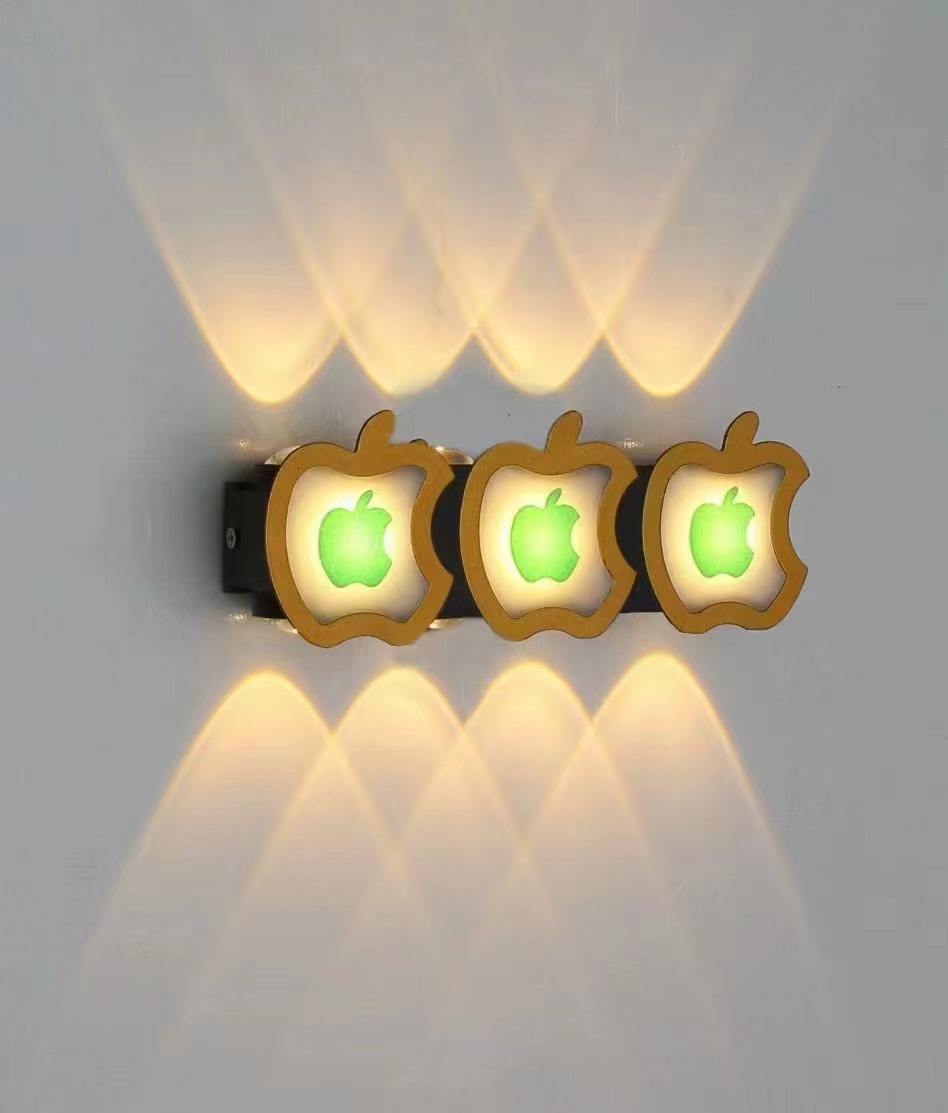 Lampada da parete impermeabile per esterni da 6W Lampada decorativa a forma di mela Lampada da parete a luce notturna a LED Lampada da parete moderna su e giù per giardino