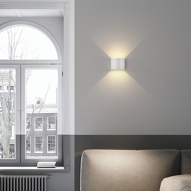 6W 12W Luce decorativa a LED moderna Lampada da parete semicircolare impermeabile per esterni Angolo di illuminazione da parete su e giù Luce dimmerabile