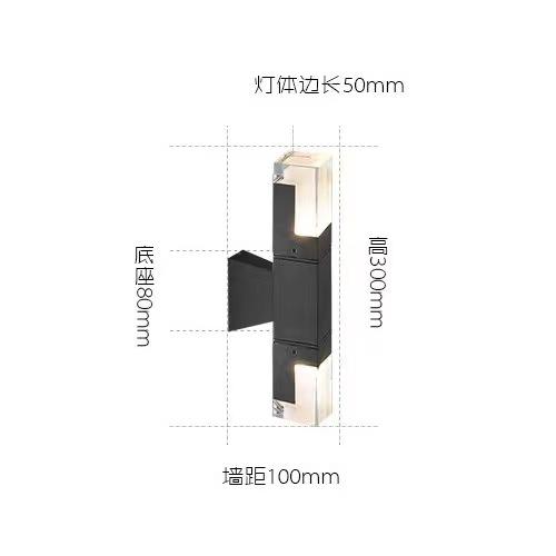 LED a doppia testa Sconce Light Square Outdoor Scale Corridoio Impermeabile Acrilico Creativo Applique da parete per esterni Cortile Balcone Sconce