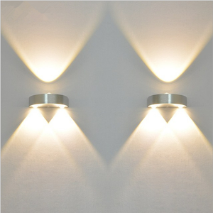 Lampada da parete a LED a semicerchio 3W in alluminio Up Down Applique da parete per camera da letto, comodino, corridoio, soggiorno