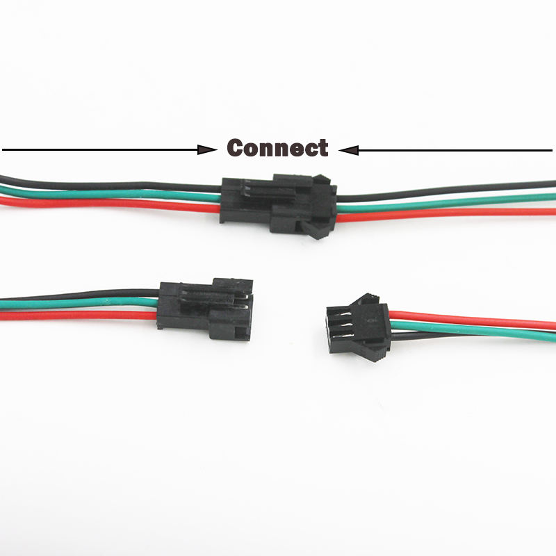 JST SM 3 Pin/testa Maschio a Femmina Spina/Connettore Rapido Cavo per Striscia LED RGB WS2812B
