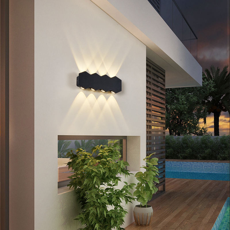4W 6W 8W 10W New Black Waterproof Outdoor Wall Sconce Up and Down Lights Wall Mounted Made in China Led Light Up And Down