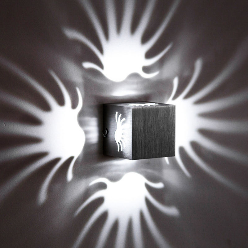 Lampada da parete RGB fantasia in alluminio 3W con controller per la decorazione della galleria d'arte 