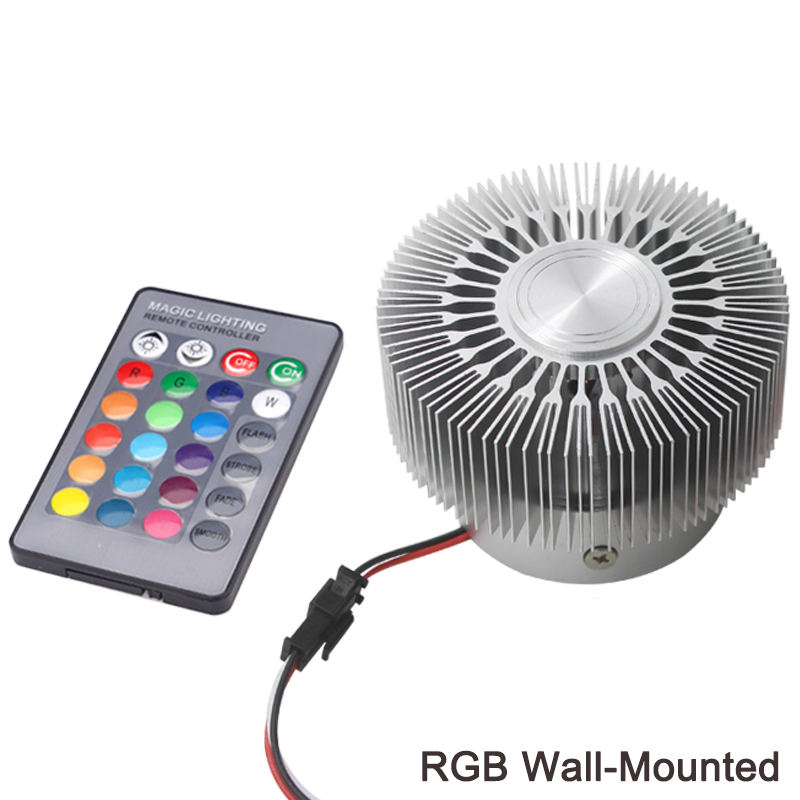 Applique da parete RGB Girasole rotondo 3W Alluminio 85-265V per interni Casa Bar Soggiorno Corridoio Applique da parete per hotel Colorata