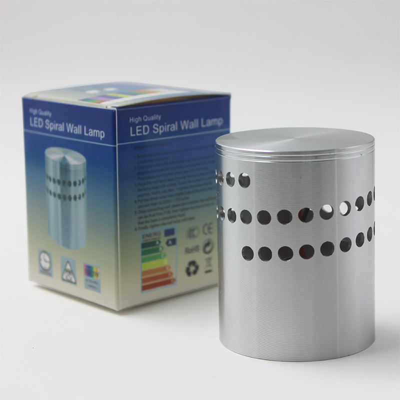 2023 luce notturna a prezzo economico Luci decorative a LED a parete con foro a spirale RGB LED