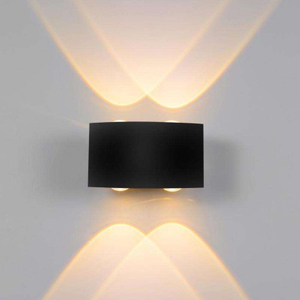Lampada da parete a LED impermeabile su e giù per esterni a forma di arco Lampada da parete moderna in alluminio per applique da parete