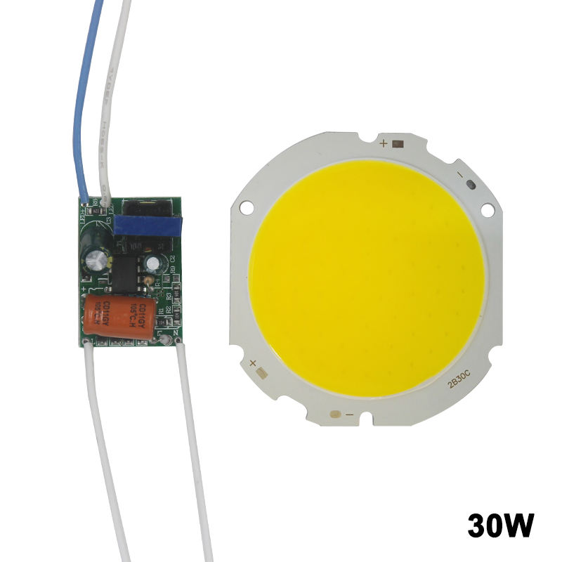 LED COB Lamp Bead 10W-30W Sorgente luminosa Chip Conversione interruttore freddo / caldo con controllo del segmento Adattatore di alimentazione Driver fai da te