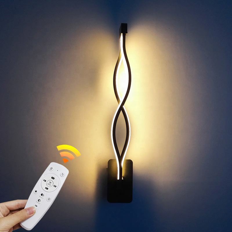 Lampada da parete a LED da 21W 2.4G Lampade da parete a regolazione continua con telecomando Scale Corridoio Lungo bianco caldo Tre temperature di colore