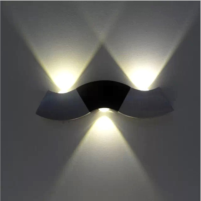 Applique LED Lightess 3W per interni Lampada da parete Up and Down in alluminio Lampada da parete illuminazione da parete argento bianco freddo