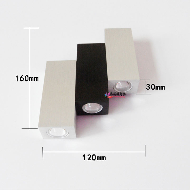6W AC85-265V Lampada da parete con tre apparecchi di illuminazione in alluminio Sconce Lampada da parete moderna Applique da parete per interni per casa