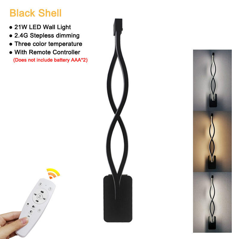 LED wandlamp moderna illuminazione domestica decorazione lampada da parete a tre colori 2.4G oscuramento telecomando luci in alluminio