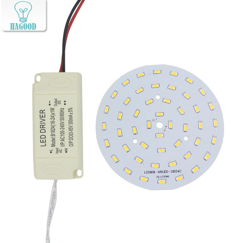 3W 5W 7W 9W 12W 15W 18W 24W SMD5730 Chip a diodi emettitori di luce + guscio in plastica Alimentatore per driver LED per plafoniera a LED