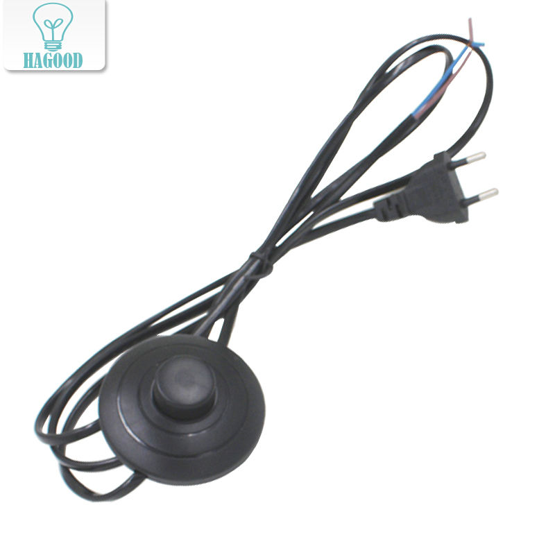 Cavo di linea 1,8 m On Off Cavo di alimentazione per lampada a LED con interruttore a pulsante 317 Spina UE / USA Commutazione luce Prolunga cavo bianco o nero