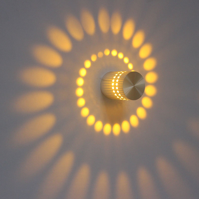 1W 3W Lampada da parete a LED con foro a spirale di alta qualità di fabbrica Lampada da notte per interni con miglior servizio e applique da spogliatoio a basso prezzo Vanity a led