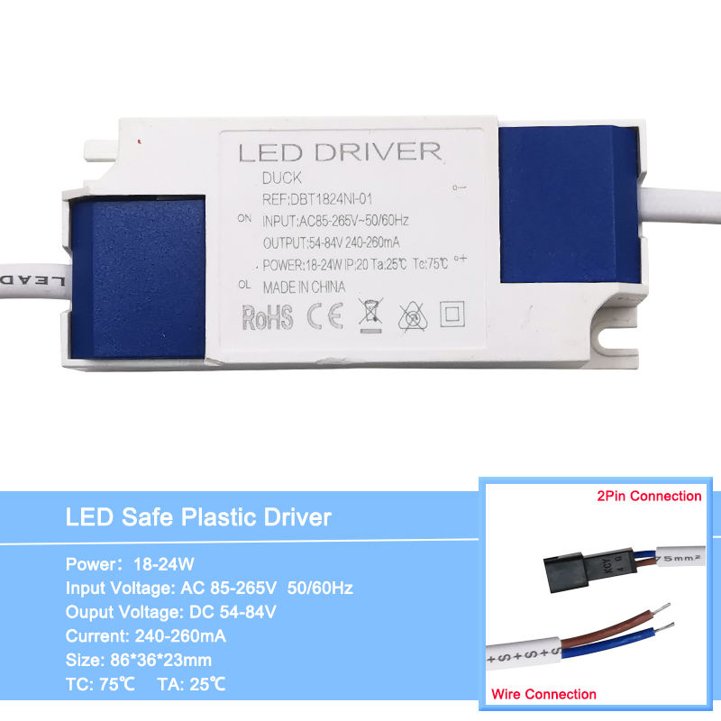 1-36W Sicuro Guscio di Plastica LED Driver Trasformatore di Luce Corrente Costante 300mA Adattatore di Alimentazione per Lampada A Led/Chip