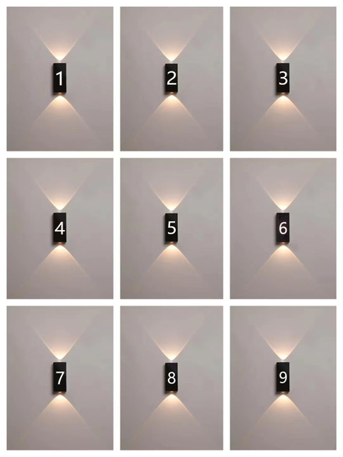 Lampada da parete a lettera lampada da parete digitale su e giù lampada da parete a LED numero civico luce applique da parete a led per esterni parete per esterni illuminazione a led applique da parete a led per esterni