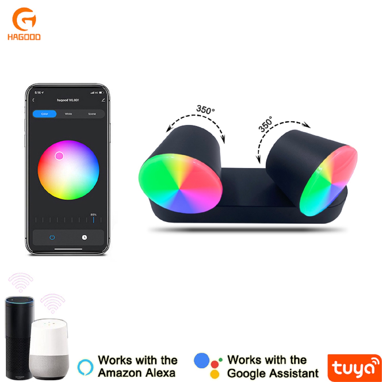 9W luci a led di controllo app luci a led controllate da app luce a led controllo app LED Lampada da parete a forma di tazza da tè Lampada da parete intelligente Lampada da parete di controllo APP