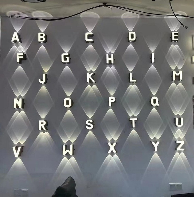 10W 11W 12W Alfabeto Lampada Lettera Luce Azienda FAI DA TE LOGO Alfabeto Lampada da parete montaggio a parete lampada da parete a led in soggiorno applique da parete a led per camera da letto