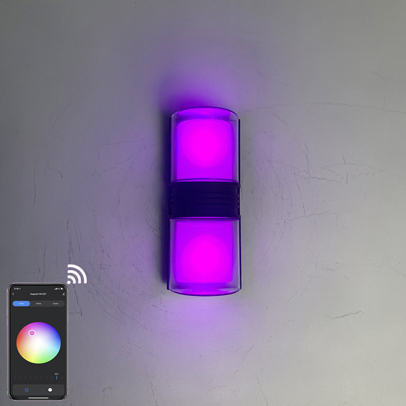 9W APP Control RGBW Home Bar Hotel Decorative Wifi Smart APP Applique da parete Lampade da parete a LED per esterni