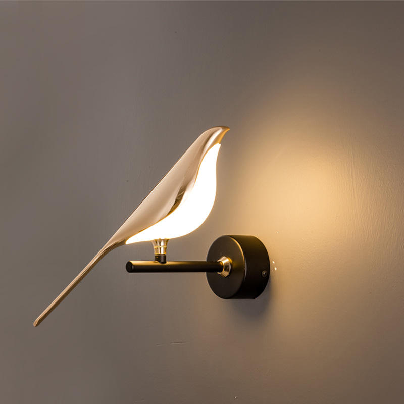 Hotelwandleuchte IP20 Lampada da parete a led per scale 3W Indoor Chip luminoso dorato Nachtlampje Applique Bird Nachttischlampe Unique Night