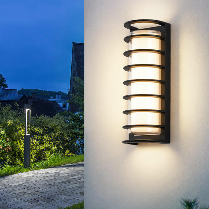 Applique da parete a LED in acrilico quadrato rotondo per esterni Lampada da parete esterna per cortile della villa Lampada da corridoio per corridoio Lampada da parete per balcone