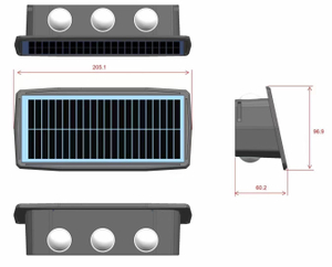 luce esterna solare a led lampada da parete a led a energia solare lampada a luce solare a led solare per esterni balcone impermeabile luci ad alta energia solare cortile strada paesaggio 