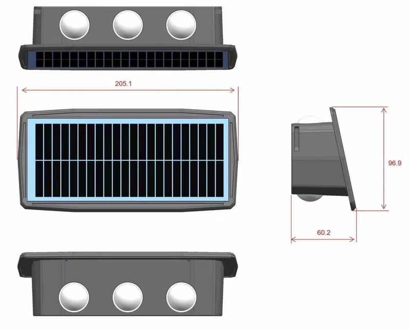 luce esterna solare a led lampada da parete a led a energia solare lampada a luce solare a led solare per esterni balcone impermeabile luci ad alta energia solare cortile strada paesaggio 