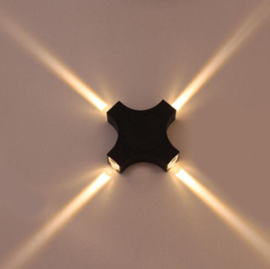Nuova lampada da parete per esterni a LED 12W Cross Star 4 illuminazione laterale impermeabile IP65 per la decorazione del balcone del giardino