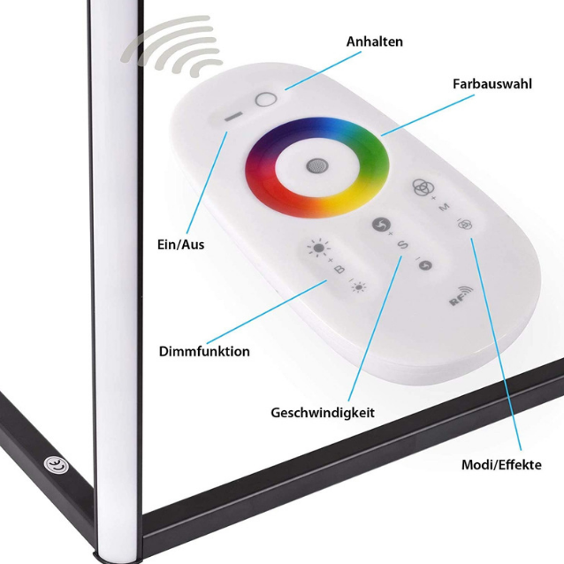 Lampada da terra RGB ad angolo a circuito integrato leggera colorata con sicurezza al 100%.