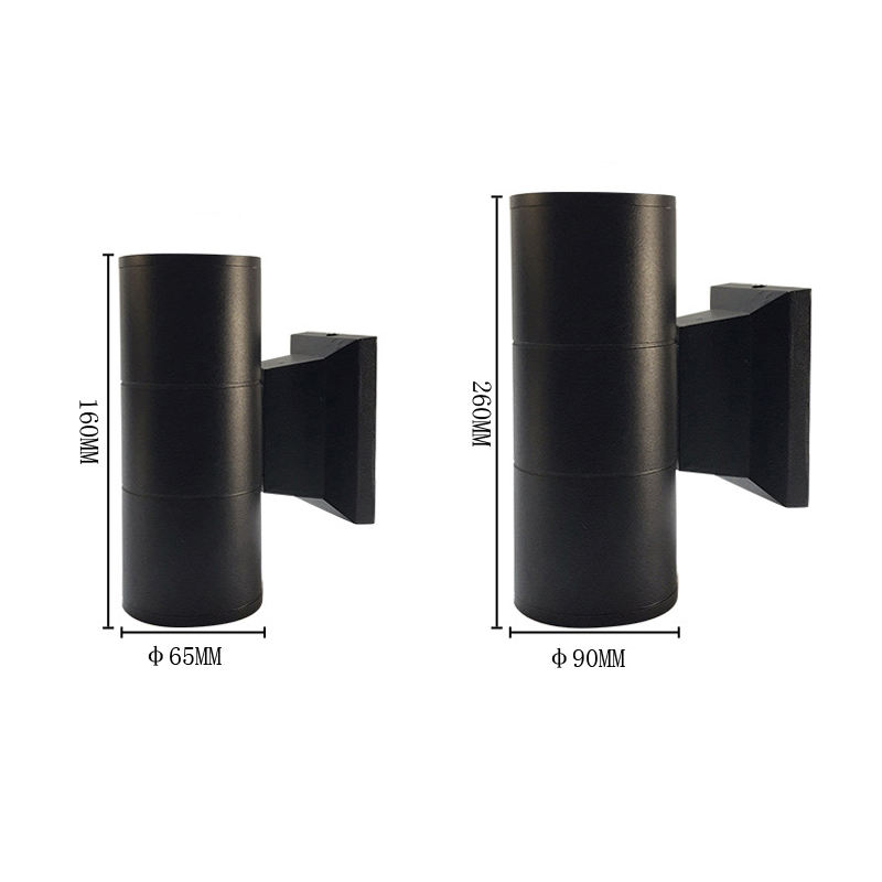 6W 12W COB Up Down Impermeabile IP65 Portico Lampada a doppia testa Cilindro esterno Apparecchio per balcone interno Lampada da parete a LED per applique da parete
