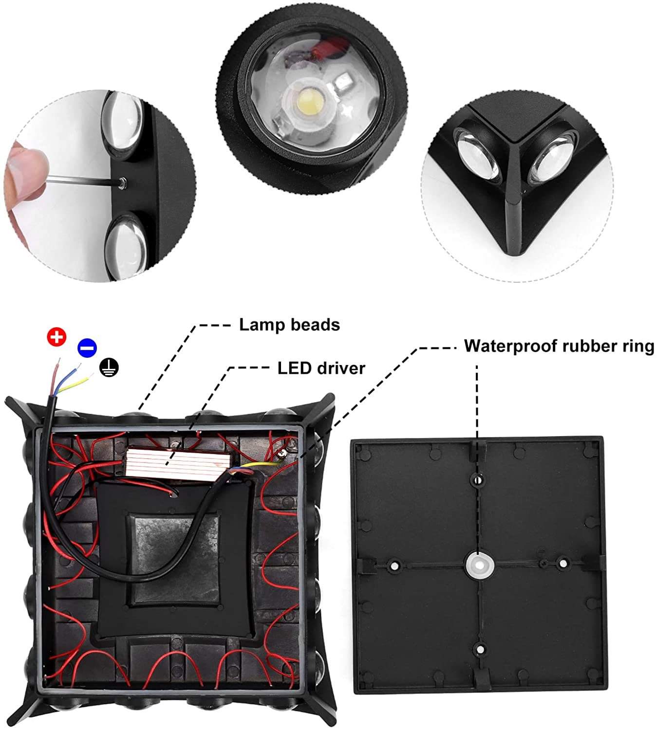 Lampada da parete moderna cubo lampada da parete a led impermeabile IP65 applique da parete per interni 110V 220V per illuminazione esterna bagno 4W 6W 8W