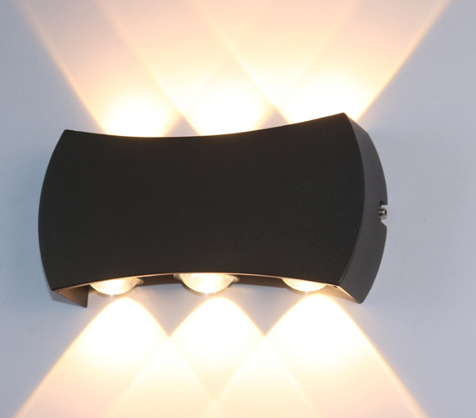 Lampada da parete ad arco a doppia testa per esterni a LED su e giù per scale Corridoio Corridoio Balcone Lampada da parete per esterni impermeabile