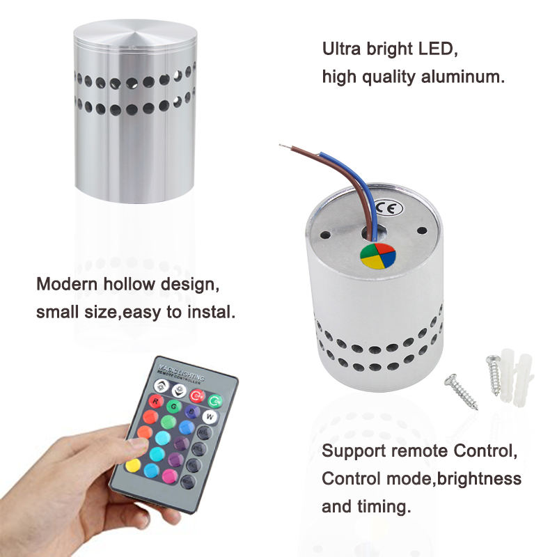 Lampade da parete per interni lampada a led 12W lampada led/applique da parete applique moderna/fantasia, applique da parete a led, colorata con telecomando