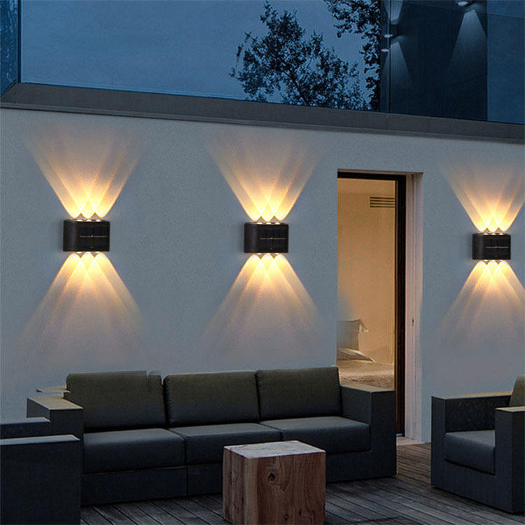 applique solare su e giù per esterni decorazione giardino cortile casa applique da parete impermeabile luminosa per esterni