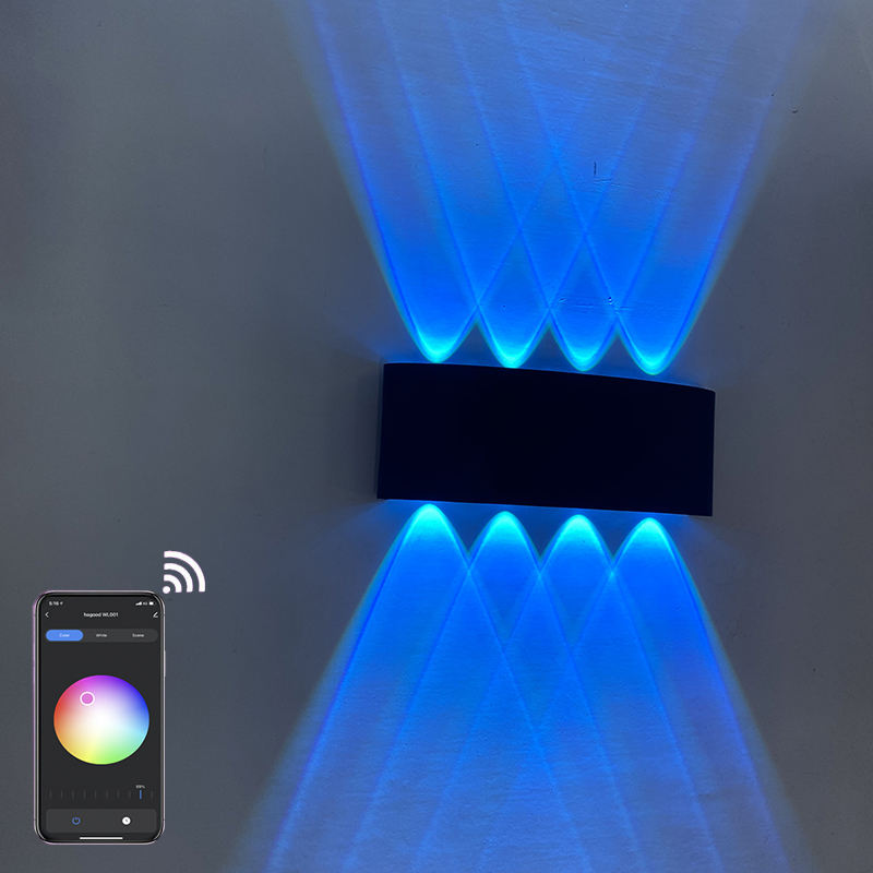 2022 Tuya APP Smart Home WiFi APP controllata 85-265V RGBW IP65 Lampada da giardino a Led impermeabile in alluminio Smart Led Outdoor Up And Down Wall Light
