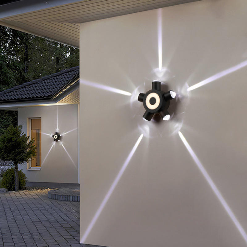 Cross stars design moderno Un raggio di luce da esterno giardino IP65 lampada da parete a led impermeabile 4W/12W Parete esterna decorativa