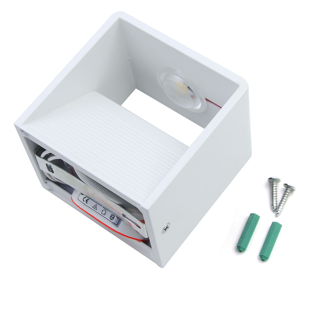 3w 5w Lampada da parete quadrata Illuminazione a led per interni Illuminazione per interni a led Cubo di ceramica Lampada da parete per interni Lampada da parete piccola quadrata Lampada da parete unica Decorazione per interni dell'hotel Buona qualità 