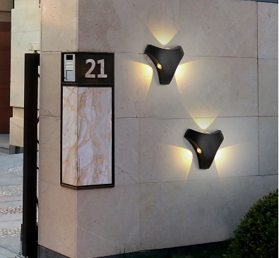 3W lampada da parete per esterni corridoio impermeabile scala porta del cortile esterno LED lampada impermeabile super luminosa triangolo lampada da esterno