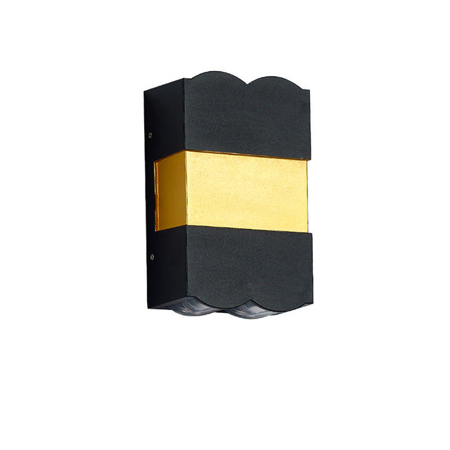 Lampade da parete su e giù da 12W Applique da parete in alluminio a LED nero oro Lampada da parete a LED per camera da letto Soggiorno Corridoio A parte Illuminazione