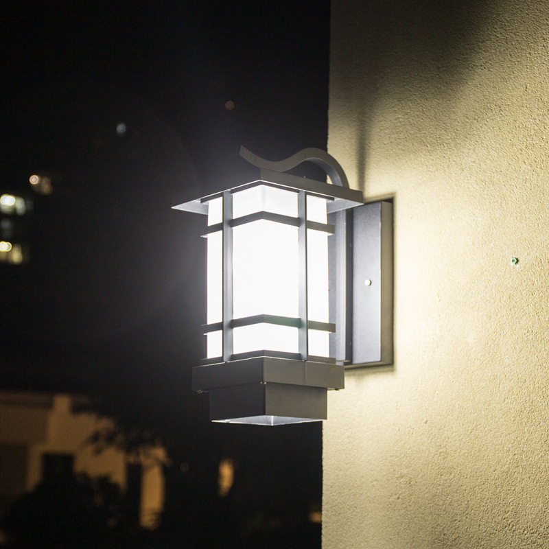 Lampada da parete solare per esterni Draadloze Wandlamp Lampada da giardino impermeabile Nuova porta da parete esterna per balcone in stile cinese in stile giapponese