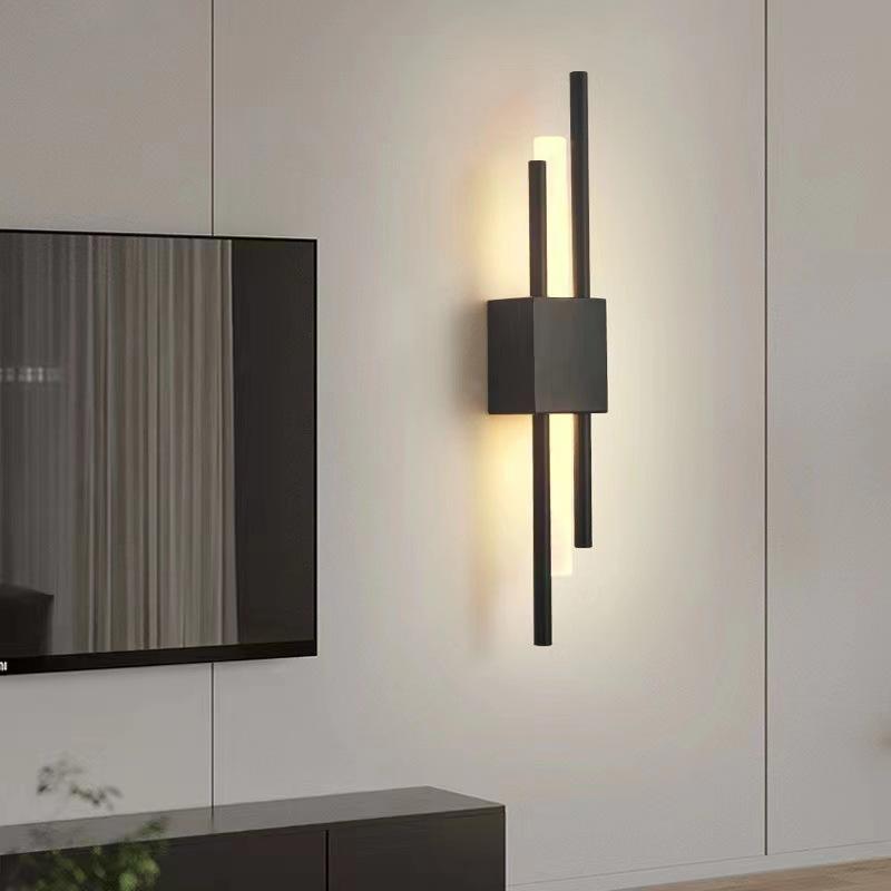 6W Lampada da parete a striscia lunga soggiorno sfondo parete studio camera da letto lampada da comodino semplice moderna luce nordica griglia creativa di lusso