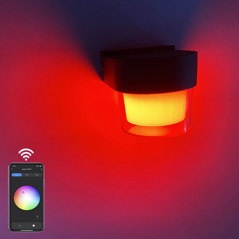 Lampada da parete moderna per interni da camera da letto in stile rustico Applique da parete rotonda in alluminio per soggiorno Camera da letto Tuya Smart Light for Home