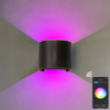 RGBW APP Control Lampada da parete semicircolare impermeabile IP65 Lampada da parete intelligente decorativa colorata