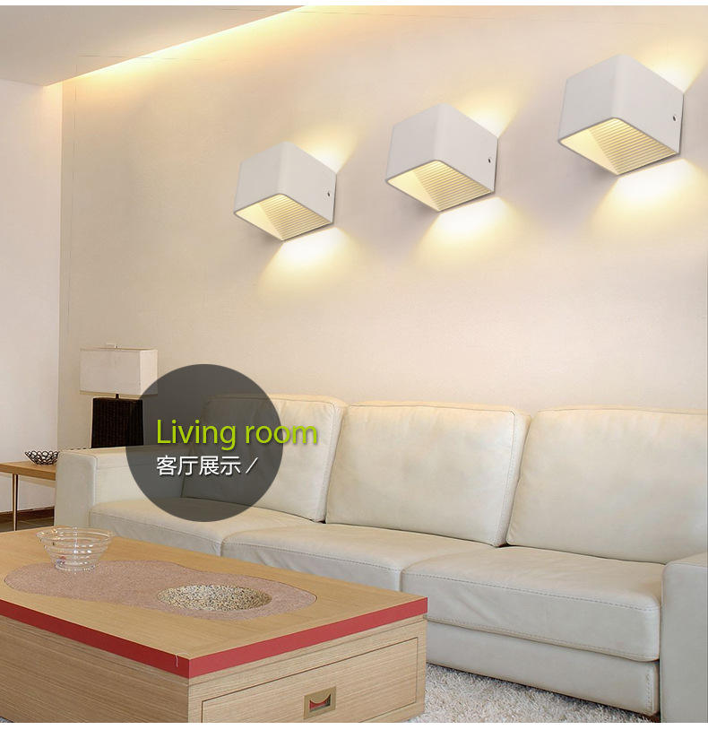 2023 3W 5W Lampada da parete a LED Lampada da letto accanto alla luce della parete Decorazione dell'interno della casa Illuminazione Corridoio Applique da parete in alluminio AC90-260V