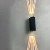 6W 18W guscio nero lampada da parete a tre raggi IP65 impermeabile applique da parete per esterni Lampada da giardino lampione stradale per la decorazione del giardino