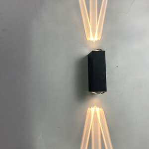 6W 18W guscio nero lampada da parete a tre raggi IP65 impermeabile applique da parete per esterni Lampada da giardino lampione stradale per la decorazione del giardino