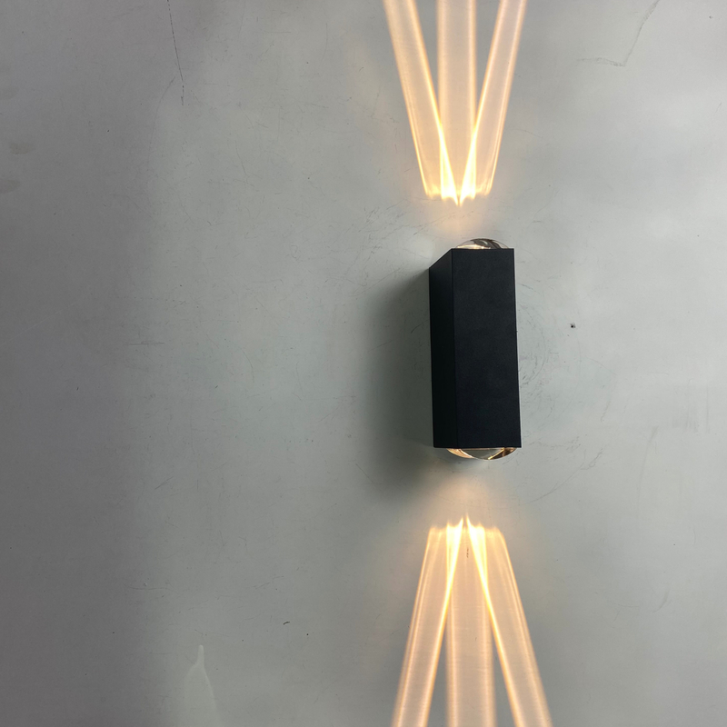 6W 18W guscio nero lampada da parete a tre raggi IP65 impermeabile applique da parete per esterni Lampada da giardino lampione stradale per la decorazione del giardino